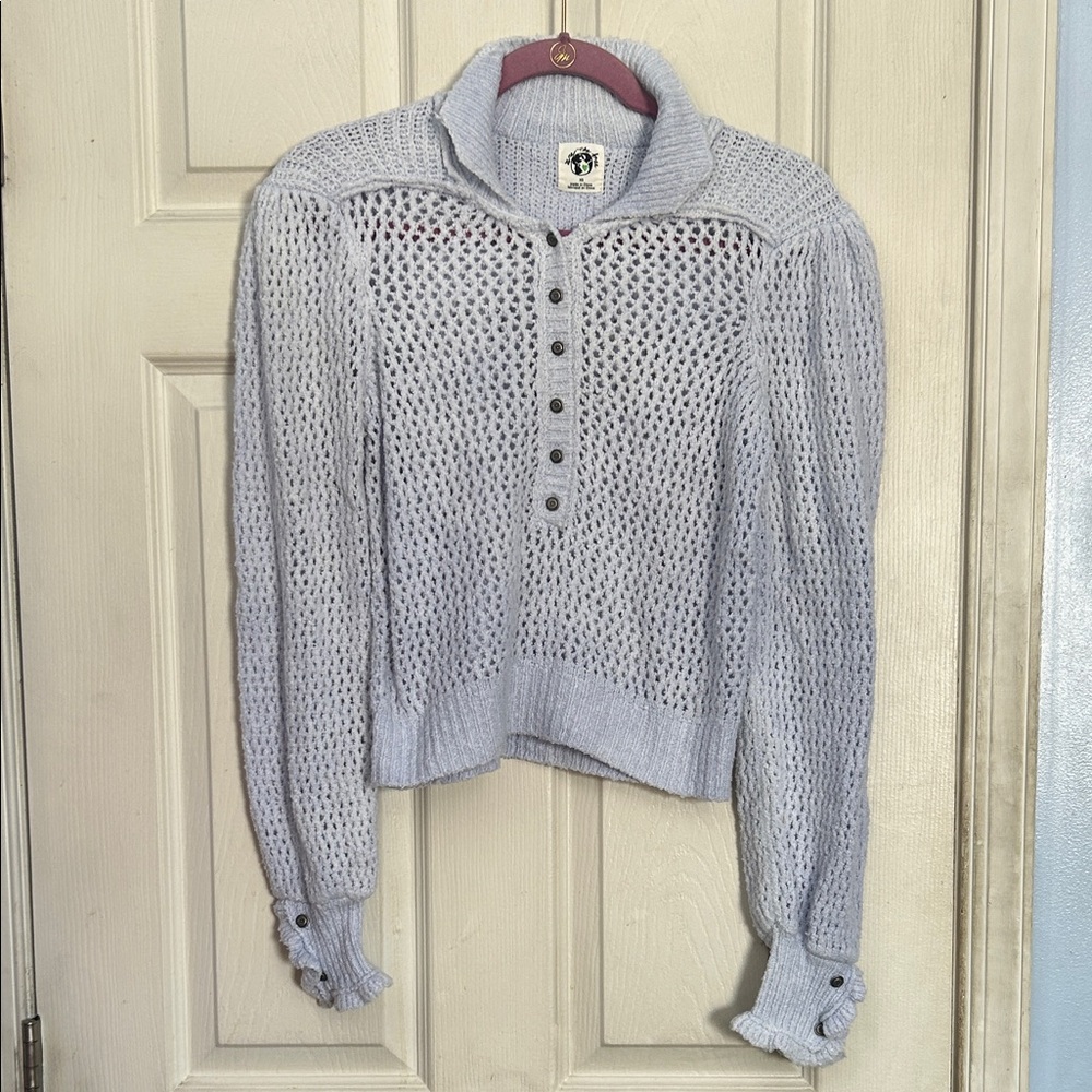 Free People Care Snowdrift Pullover color Peri Ice size XS - Picture 2 of 5